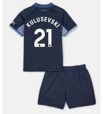 Tottenham Hotspur Dejan Kulusevski #21 Segunda Equipación Niños 2023-24 Manga Corta (+ Pantalones cortos)